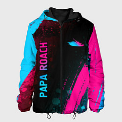 Куртка с капюшоном мужская Papa Roach - neon gradient: надпись, символ, цвет: 3D-черный