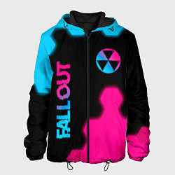 Мужская куртка Fallout - neon gradient: надпись, символ