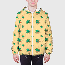 Куртка с капюшоном мужская Зеленый коронавирус, цвет: 3D-белый — фото 2