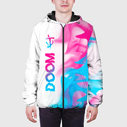 Куртка с капюшоном мужская Doom neon gradient style: по-вертикали, цвет: 3D-черный — фото 2