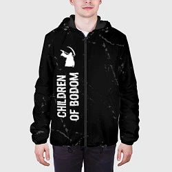 Куртка с капюшоном мужская Children of Bodom glitch на темном фоне: по-вертик, цвет: 3D-черный — фото 2