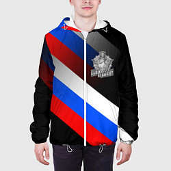Куртка с капюшоном мужская Пограничные войска - флаг РФ, цвет: 3D-белый — фото 2