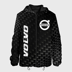 Куртка с капюшоном мужская Volvo карбоновый фон, цвет: 3D-черный