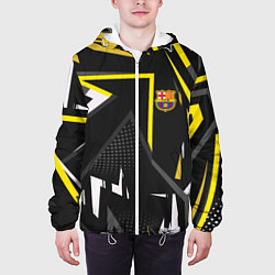 Куртка с капюшоном мужская ФК Барселона эмблема, цвет: 3D-белый — фото 2
