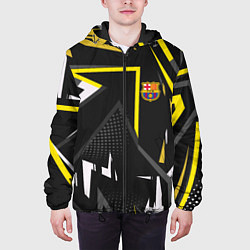 Куртка с капюшоном мужская ФК Барселона эмблема, цвет: 3D-черный — фото 2