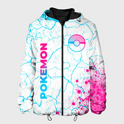 Мужская куртка Pokemon neon gradient style: надпись, символ