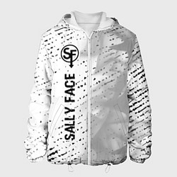 Куртка с капюшоном мужская Sally Face glitch на светлом фоне: по-вертикали, цвет: 3D-белый