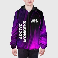 Куртка с капюшоном мужская Arctic Monkeys violet plasma, цвет: 3D-черный — фото 2