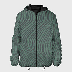 Куртка с капюшоном мужская Кривые линии зеленый, цвет: 3D-черный