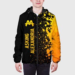 Куртка с капюшоном мужская Asking Alexandria - gold gradient: по-вертикали, цвет: 3D-черный — фото 2
