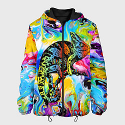 Мужская куртка Маскировка хамелеона на фоне ярких красок