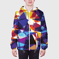 Куртка с капюшоном мужская Мозаичный узор, цвет: 3D-белый — фото 2