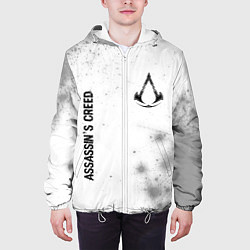 Куртка с капюшоном мужская Assassins Creed glitch на светлом фоне: надпись, с, цвет: 3D-белый — фото 2
