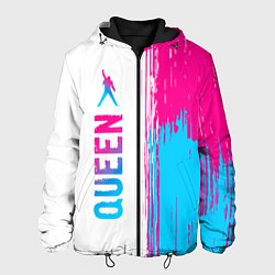 Куртка с капюшоном мужская Queen neon gradient style: по-вертикали, цвет: 3D-черный