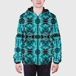 Куртка с капюшоном мужская Светящееся НЛО, цвет: 3D-черный — фото 2
