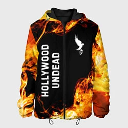 Куртка с капюшоном мужская Hollywood Undead и пылающий огонь, цвет: 3D-черный