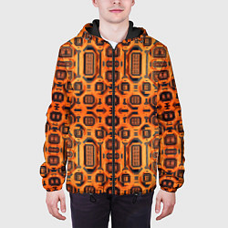 Куртка с капюшоном мужская Оранжевый киберпанк, цвет: 3D-черный — фото 2
