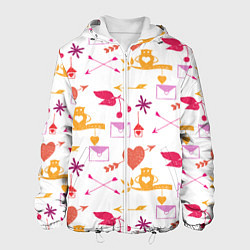 Куртка с капюшоном мужская Письма любви, цвет: 3D-белый