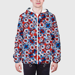 Куртка с капюшоном мужская Цветы России, цвет: 3D-белый — фото 2