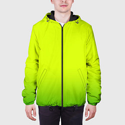 Куртка с капюшоном мужская Сочный лимон градиент, цвет: 3D-черный — фото 2