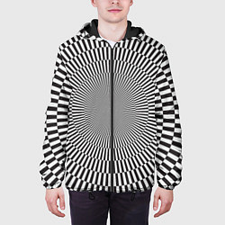 Куртка с капюшоном мужская Психоделические линии, цвет: 3D-черный — фото 2