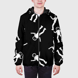 Куртка с капюшоном мужская День космонавтики, цвет: 3D-черный — фото 2