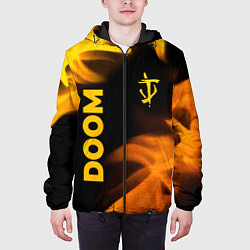 Куртка с капюшоном мужская Doom - gold gradient: надпись, символ, цвет: 3D-черный — фото 2
