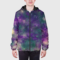 Куртка с капюшоном мужская Космос День и ночь, цвет: 3D-черный — фото 2