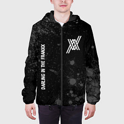 Куртка с капюшоном мужская Darling in the FranXX glitch на темном фоне: надпи, цвет: 3D-черный — фото 2