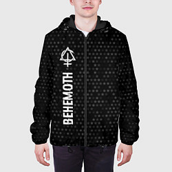 Куртка с капюшоном мужская Behemoth glitch на темном фоне: по-вертикали, цвет: 3D-черный — фото 2
