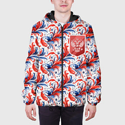 Куртка с капюшоном мужская Красный герб России, цвет: 3D-черный — фото 2