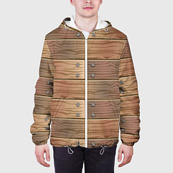Куртка с капюшоном мужская Деревянный стиль, цвет: 3D-белый — фото 2
