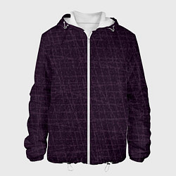 Куртка с капюшоном мужская Текстура тёмно-фиолетовый, цвет: 3D-белый