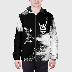 Куртка с капюшоном мужская Mayhem и рок символ на темном фоне, цвет: 3D-черный — фото 2