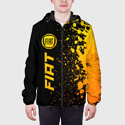 Куртка с капюшоном мужская Fiat - gold gradient: по-вертикали, цвет: 3D-черный — фото 2