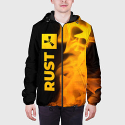 Куртка с капюшоном мужская Rust - gold gradient: по-вертикали, цвет: 3D-черный — фото 2