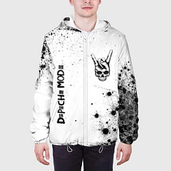 Куртка с капюшоном мужская Depeche Mode и рок символ на светлом фоне, цвет: 3D-белый — фото 2