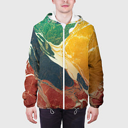 Куртка с капюшоном мужская Мраморная радуга, цвет: 3D-белый — фото 2