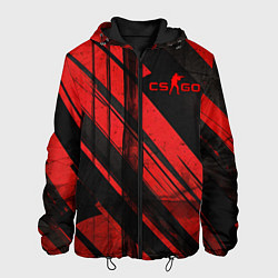 Куртка с капюшоном мужская CS GO black and red, цвет: 3D-черный
