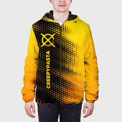 Куртка с капюшоном мужская CreepyPasta - gold gradient: по-вертикали, цвет: 3D-черный — фото 2