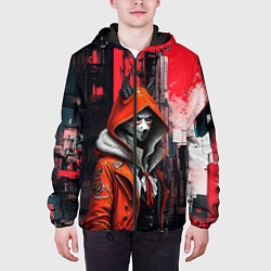 Куртка с капюшоном мужская Кибернетический демон они, цвет: 3D-черный — фото 2