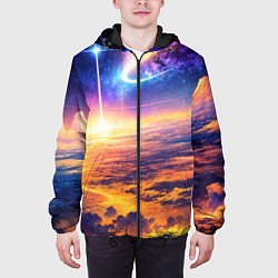 Куртка с капюшоном мужская Космическая вселенная, цвет: 3D-черный — фото 2
