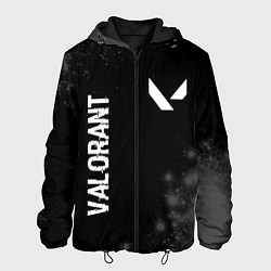 Куртка с капюшоном мужская Valorant glitch на темном фоне: надпись, символ, цвет: 3D-черный