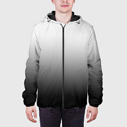 Куртка с капюшоном мужская Бело-чёрный градиент, цвет: 3D-черный — фото 2