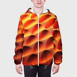 Куртка с капюшоном мужская Объемные впадины, цвет: 3D-белый — фото 2