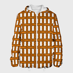 Куртка с капюшоном мужская Веревочный дизайн, цвет: 3D-белый