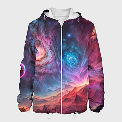 Куртка с капюшоном мужская На задворках вселенной, цвет: 3D-белый