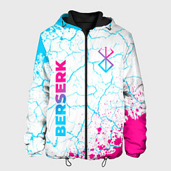 Куртка с капюшоном мужская Berserk neon gradient style: надпись, символ, цвет: 3D-черный