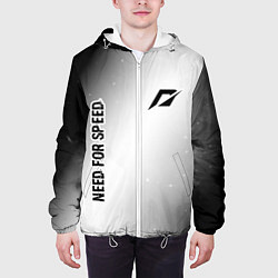 Куртка с капюшоном мужская Need for Speed glitch на светлом фоне: надпись, си, цвет: 3D-белый — фото 2