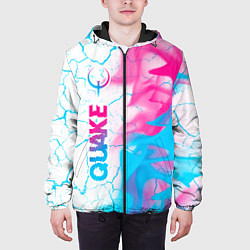 Куртка с капюшоном мужская Quake neon gradient style: по-вертикали, цвет: 3D-черный — фото 2